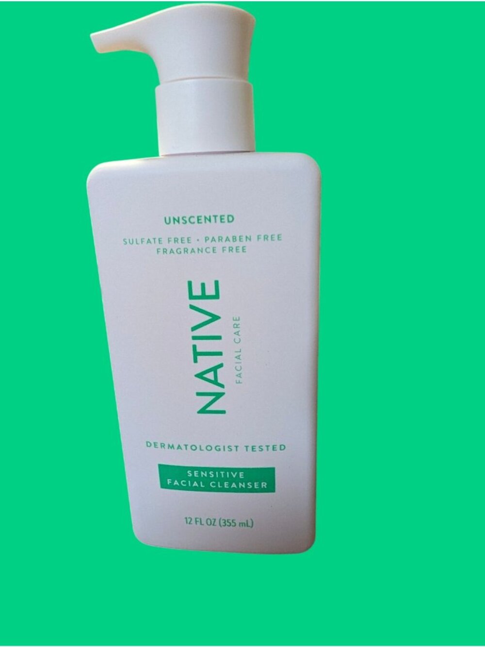 Native Unscented Sensitive Facial Cleanser 12 Fl Oz Dermatologist Tested Sulfate